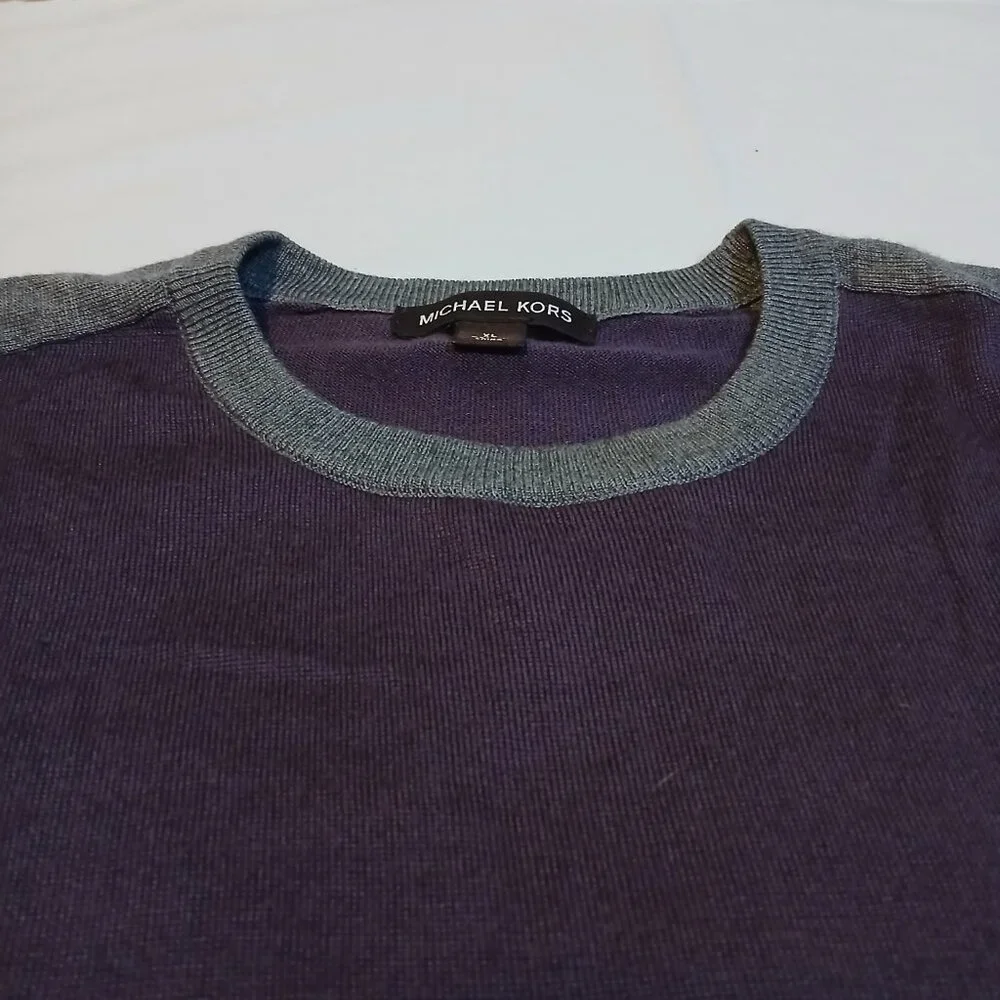Michael Kors Purple Grey Sweater Long Sleeve Mens‎ XL